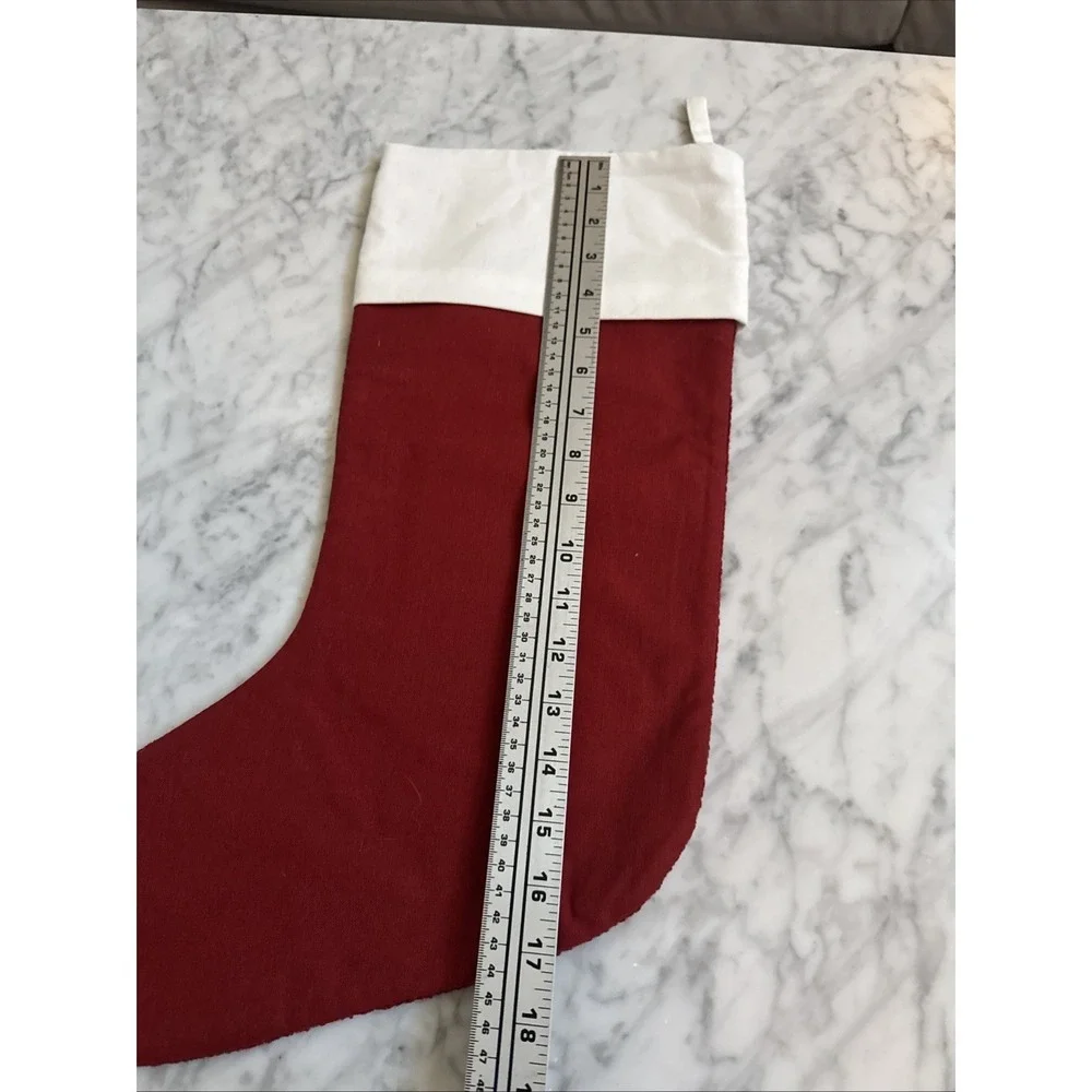 Pottery Barn Fun Old Fashioned Family Christmas Stocking Santa Flames NWOT